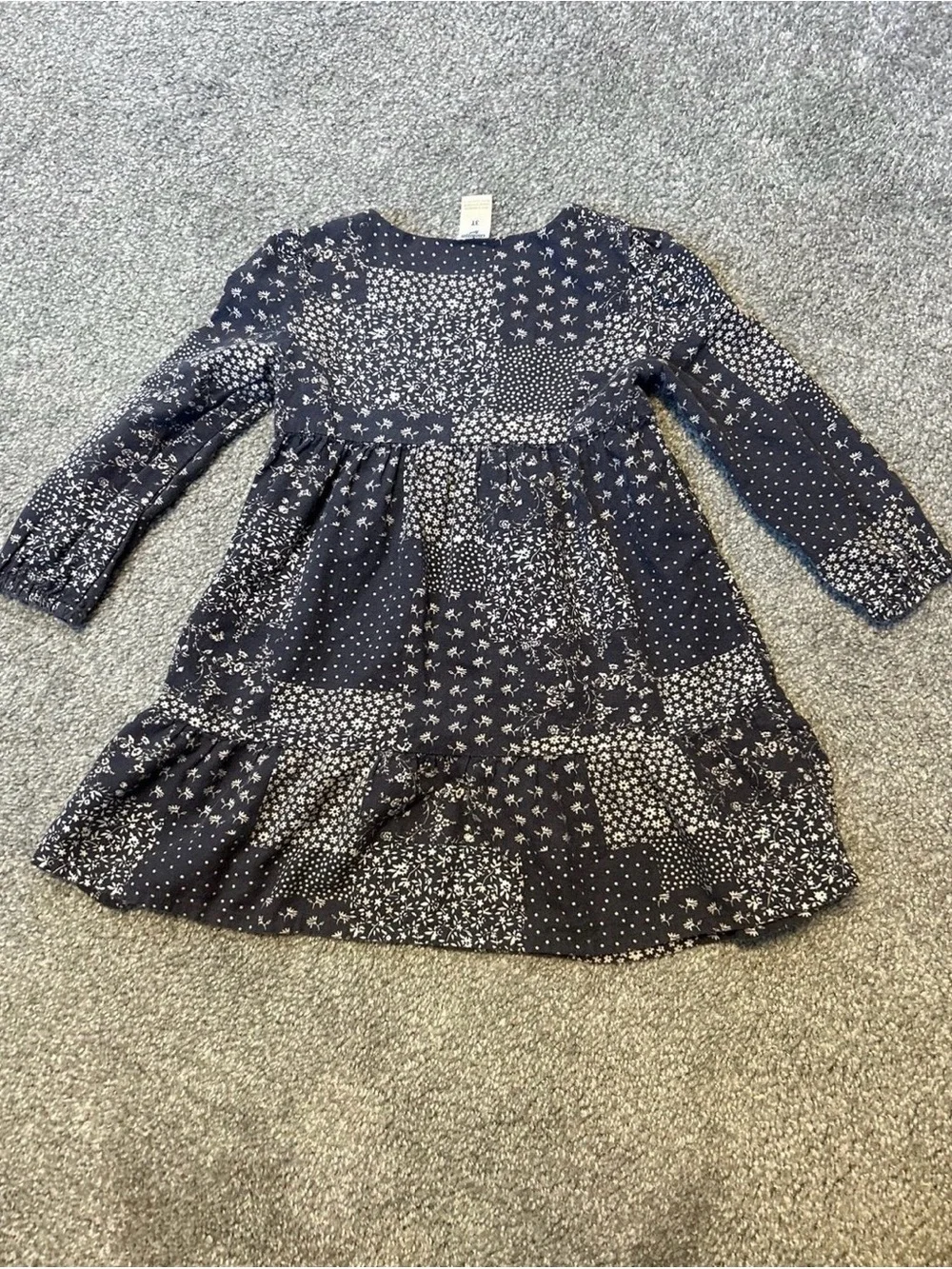 OshKosh B'gosh Navy Floral Patchwork Dress